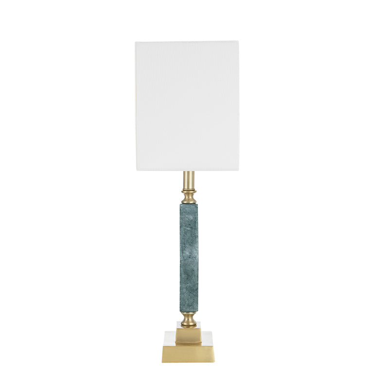 A&B Home 15" x 26" Bundle of 12 Blue Marble With Gold Accent Table Lamp With White Rectangular Shade