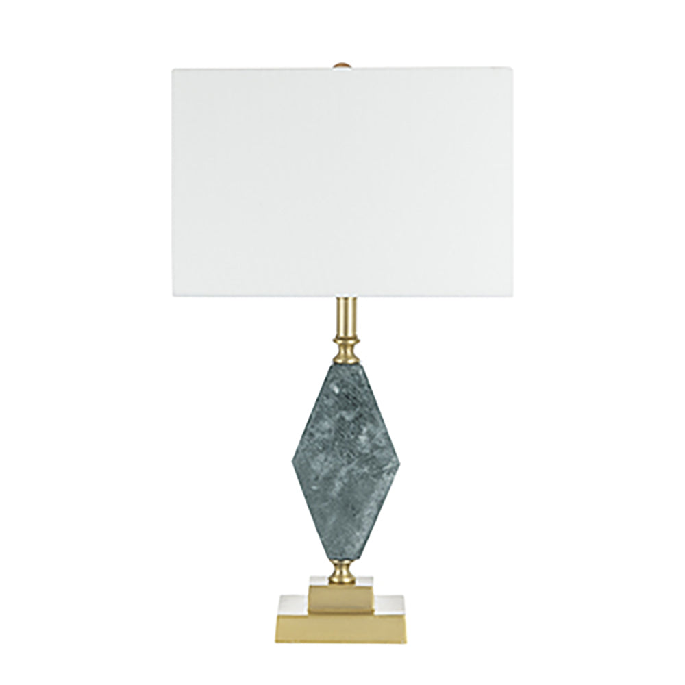 A&B Home 15" x 26" Bundle of 12 Blue Marble With Gold Accent Table Lamp With White Rectangular Shade