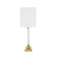 A&B Home 15" x 26" Bundle of 12 Brass Base Table Lamp With Rectangular White Shade