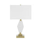 A&B Home 15" x 26" Bundle of 12 Brass Base Table Lamp With Rectangular White Shade