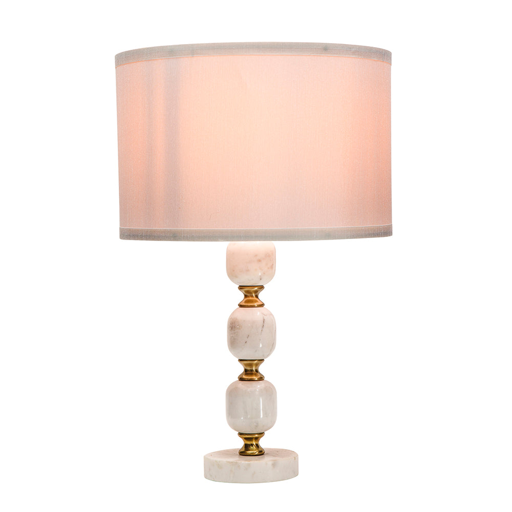A&B Home 15" x 26" Bundle of 12 Gold and White Marble Base Table Lamp With White Drum-Shaped Shade