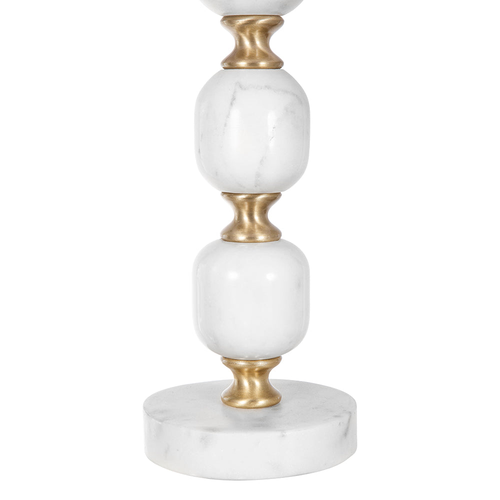 A&B Home 15" x 26" Bundle of 12 Gold and White Marble Base Table Lamp With White Drum-Shaped Shade