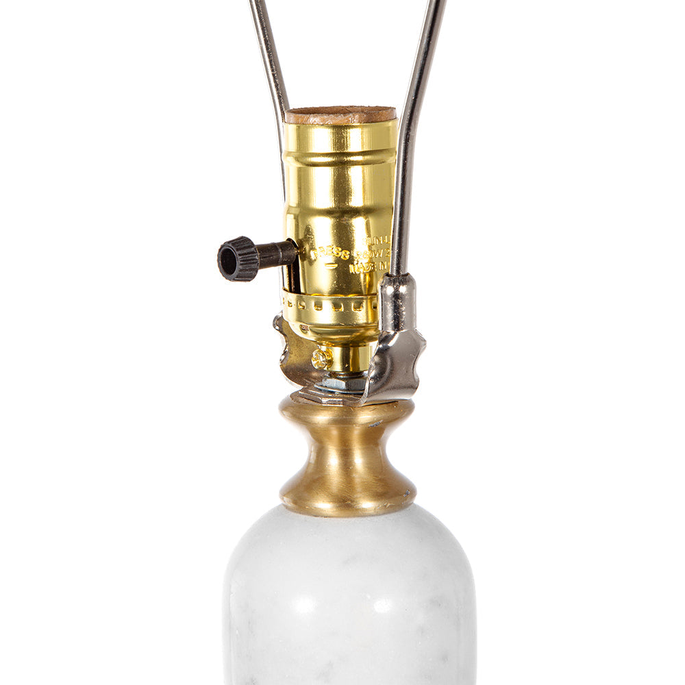 A&B Home 15" x 26" Bundle of 12 Gold and White Marble Base Table Lamp With White Drum-Shaped Shade