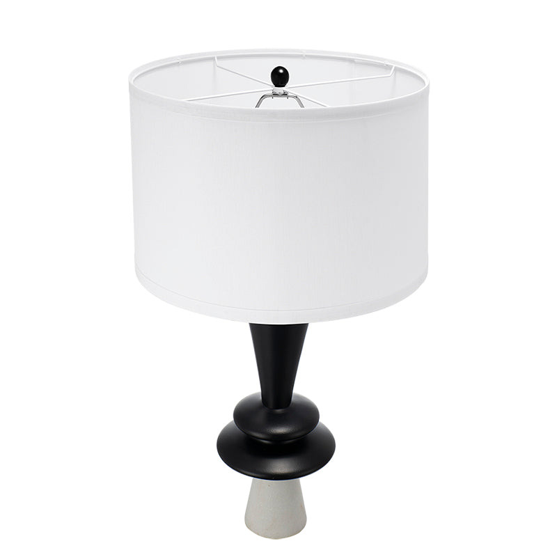 A&B Home 15" x 27" Bundle of 11 Black and White Table Lamp with Two Varying Disc Accents and White Drum-Shaped Shade
