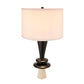 A&B Home 15" x 27" Bundle of 11 Black and White Table Lamp with Two Varying Disc Accents and White Drum-Shaped Shade