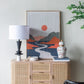 A&B Home 15" x 27" Bundle of 11 Black and White Table Lamp with Two Varying Disc Accents and White Drum-Shaped Shade