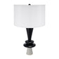 A&B Home 15" x 27" Bundle of 11 Black and White Table Lamp with Two Varying Disc Accents and White Drum-Shaped Shade