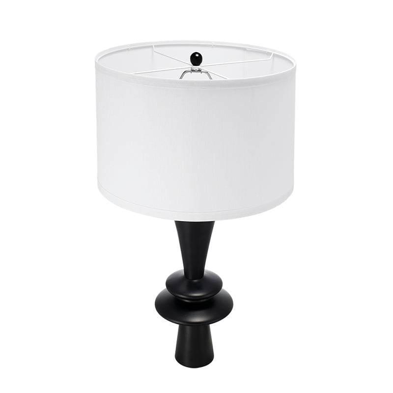 A&B Home 15" x 27" Bundle of 12 Black Table Lamp with Two Varying Disc Accents and White Drum-Shaped Shade
