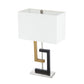 A&B Home 15" x 27" Bundle of 12 Black and Gold Geometric Base With White Rectangular Shade