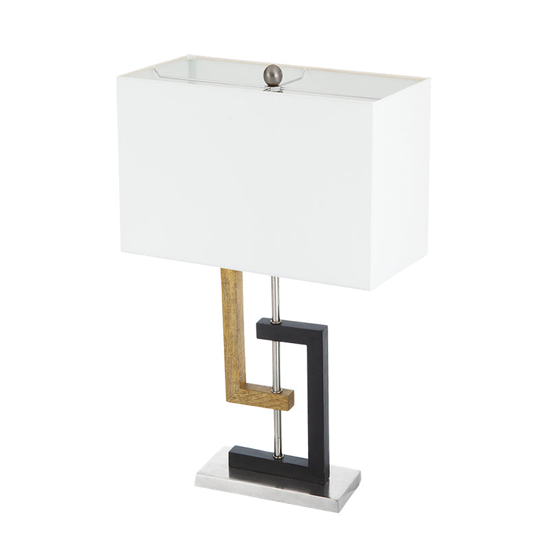 A&B Home 15" x 27" Bundle of 12 Black and Gold Geometric Base With White Rectangular Shade