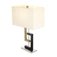 A&B Home 15" x 27" Bundle of 12 Black and Gold Geometric Base With White Rectangular Shade