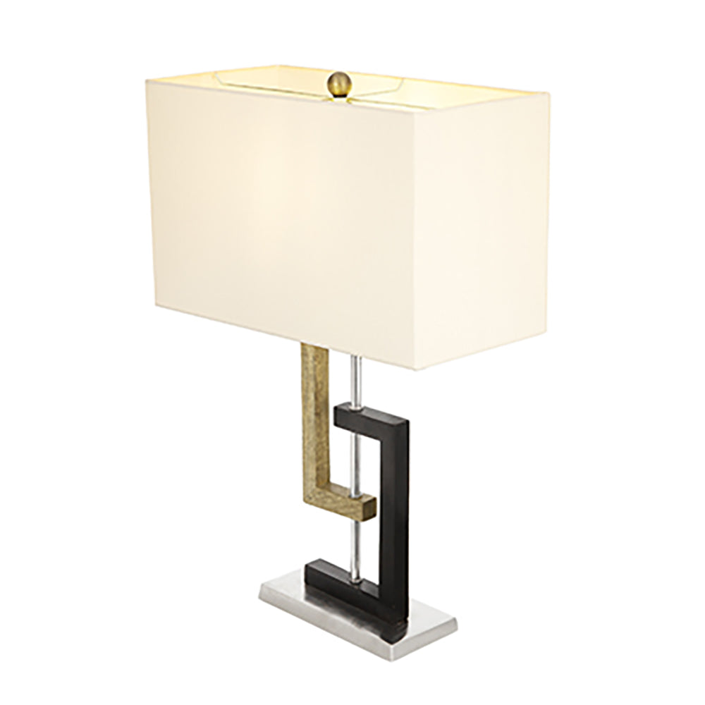 A&B Home 15" x 27" Bundle of 12 Black and Gold Geometric Base With White Rectangular Shade