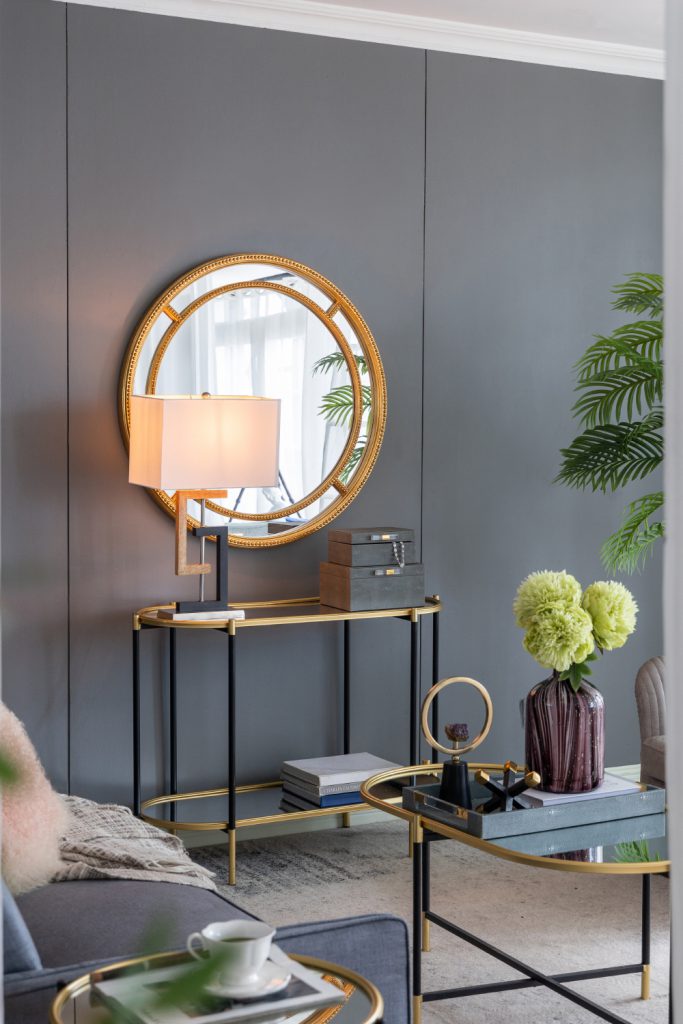 A&B Home 15" x 27" Bundle of 12 Black and Gold Geometric Base With White Rectangular Shade