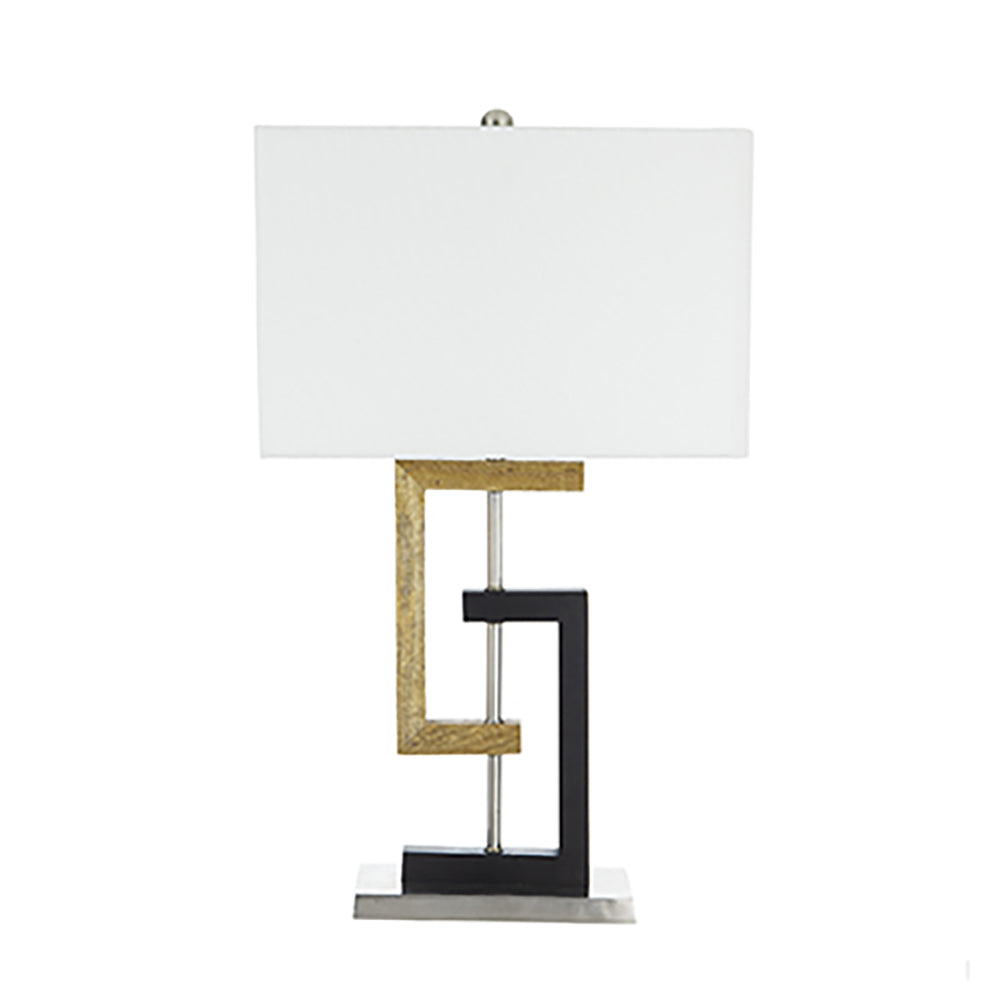 A&B Home 15" x 27" Bundle of 12 Black and Gold Geometric Base With White Rectangular Shade