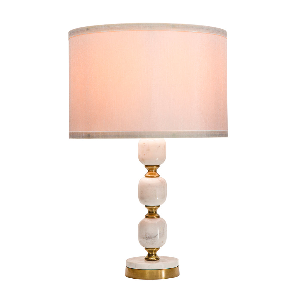 A&B Home 15" x 27" Bundle of 12 Gold and White Marble Base Table Lamp With White Drum-Shaped Shade