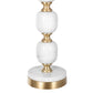 A&B Home 15" x 27" Bundle of 12 Gold and White Marble Base Table Lamp With White Drum-Shaped Shade