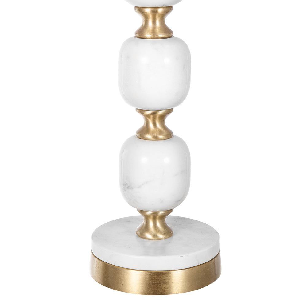 A&B Home 15" x 27" Bundle of 12 Gold and White Marble Base Table Lamp With White Drum-Shaped Shade