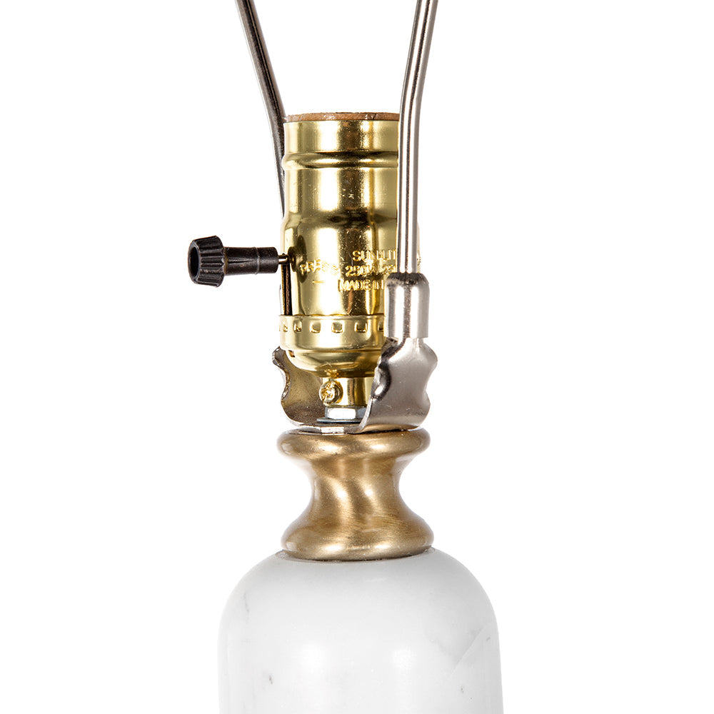 A&B Home 15" x 27" Bundle of 12 Gold and White Marble Base Table Lamp With White Drum-Shaped Shade