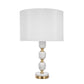 A&B Home 15" x 27" Bundle of 12 Gold and White Marble Base Table Lamp With White Drum-Shaped Shade