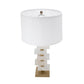 A&B Home 15" x 27" Bundle of 8 White and Gold Alabaster Slab Table Lamp