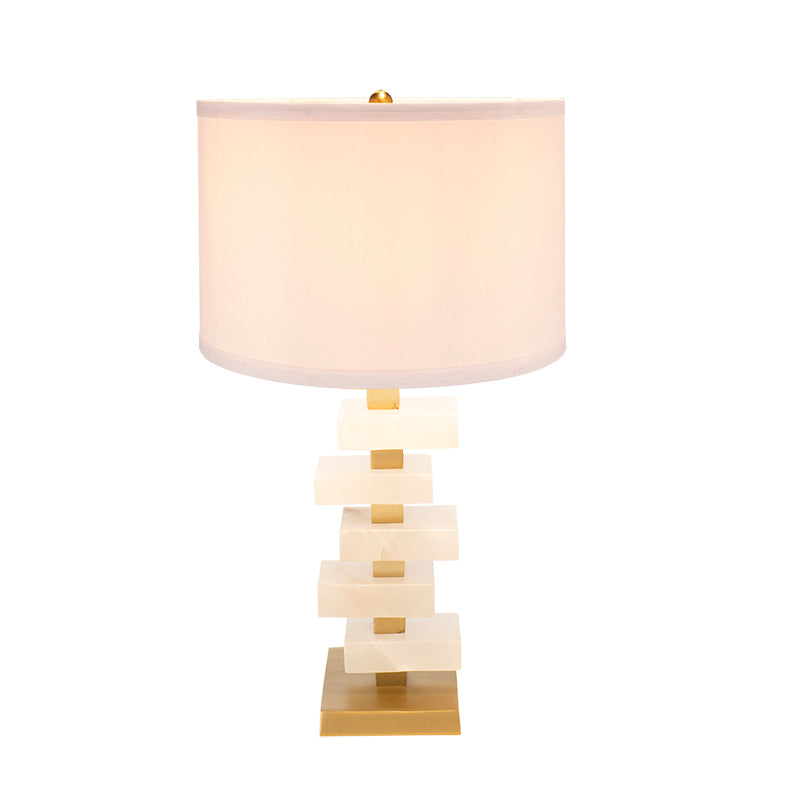 A&B Home 15" x 27" Bundle of 8 White and Gold Alabaster Slab Table Lamp