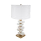 A&B Home 15" x 27" Bundle of 8 White and Gold Alabaster Slab Table Lamp