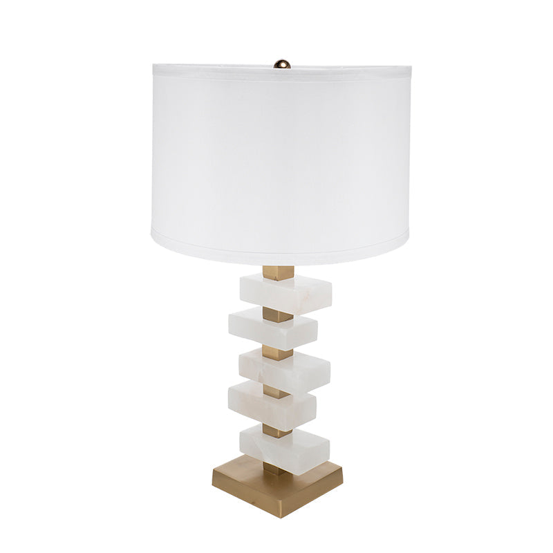 A&B Home 15" x 27" Bundle of 8 White and Gold Alabaster Slab Table Lamp