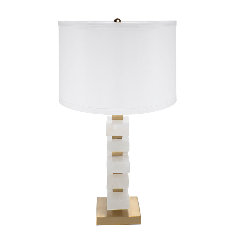 A&B Home 15" x 27" Bundle of 8 White and Gold Alabaster Slab Table Lamp