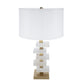 A&B Home 15" x 27" Bundle of 8 White and Gold Alabaster Slab Table Lamp