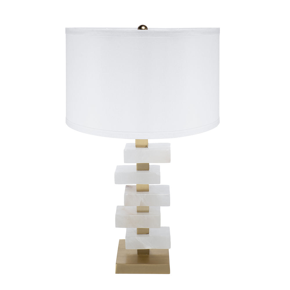 A&B Home 15" x 27" Bundle of 8 White and Gold Alabaster Slab Table Lamp