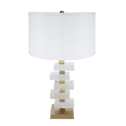 A&B Home 15" x 27" Bundle of 8 White and Gold Alabaster Slab Table Lamp