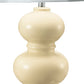 A&B Home 15" x 27" Buttery Yellow Stacked Globe Ceramic Table Lamp With Ivory Drum Shade