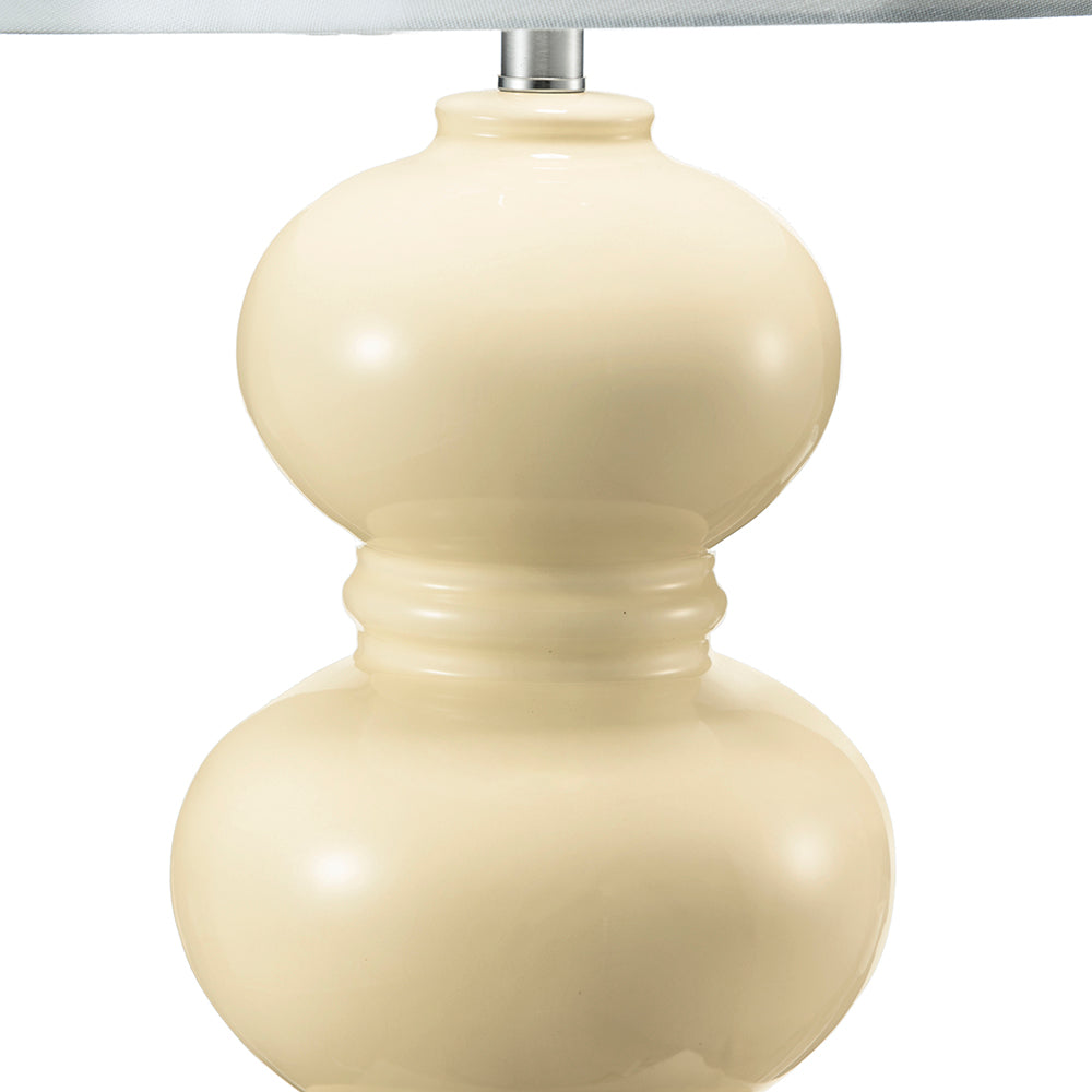 A&B Home 15" x 27" Buttery Yellow Stacked Globe Ceramic Table Lamp With Ivory Drum Shade