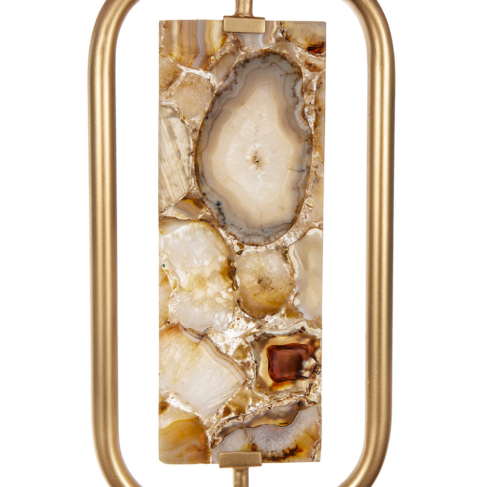 A&B Home 15" x 28" Bundle of 10 Agate and Gold Table Lamp With Drum-Shaped Shade