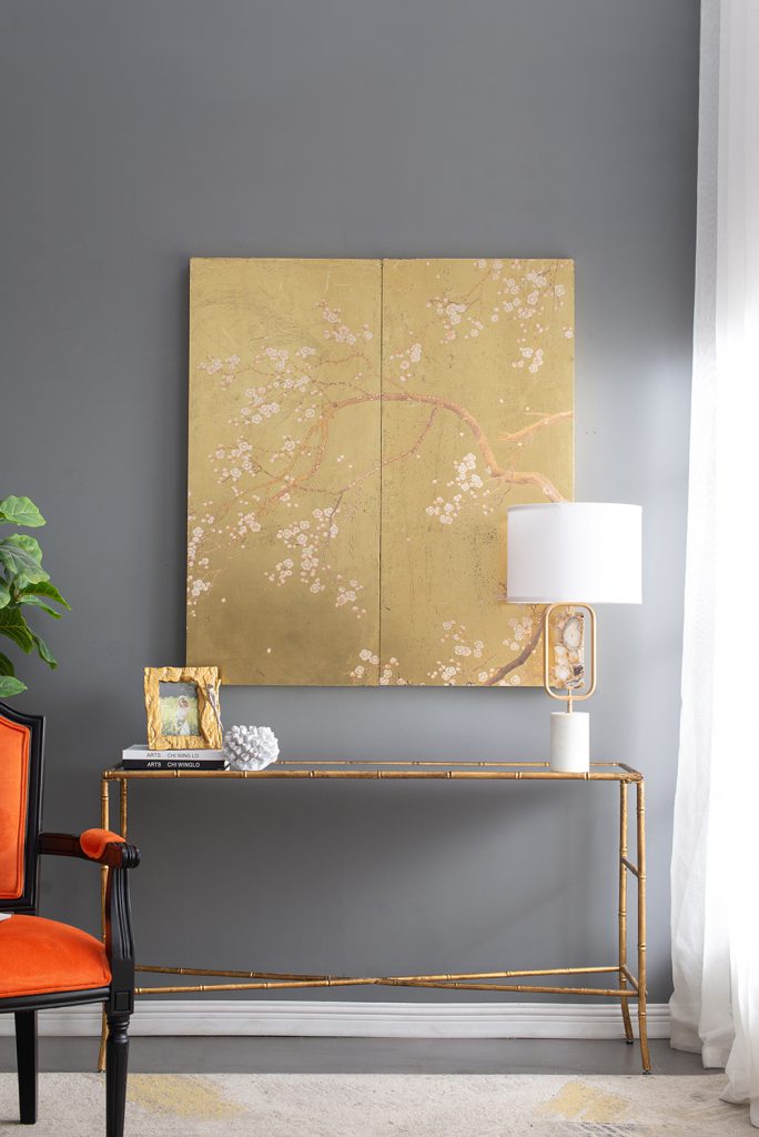 A&B Home 15" x 28" Bundle of 10 Agate and Gold Table Lamp With Drum-Shaped Shade