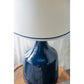 A&B Home 15" x 28" Bundle of 10 Blue Bottle Ceramic Table Lamp With White Drum Shade