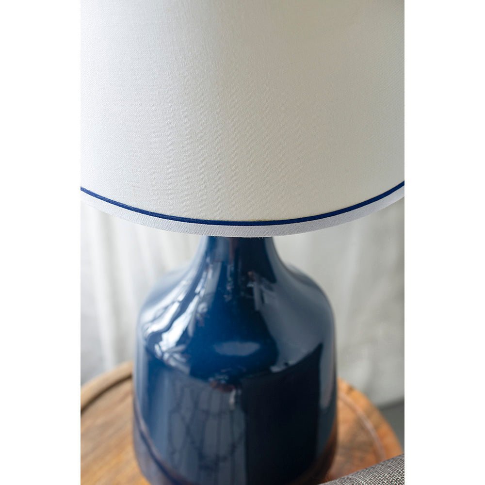 A&B Home 15" x 28" Bundle of 10 Blue Bottle Ceramic Table Lamp With White Drum Shade