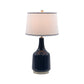 A&B Home 15" x 28" Bundle of 10 Blue Bottle Ceramic Table Lamp With White Drum Shade
