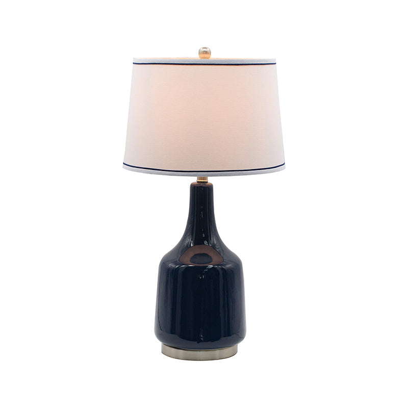 A&B Home 15" x 28" Bundle of 10 Blue Bottle Ceramic Table Lamp With White Drum Shade