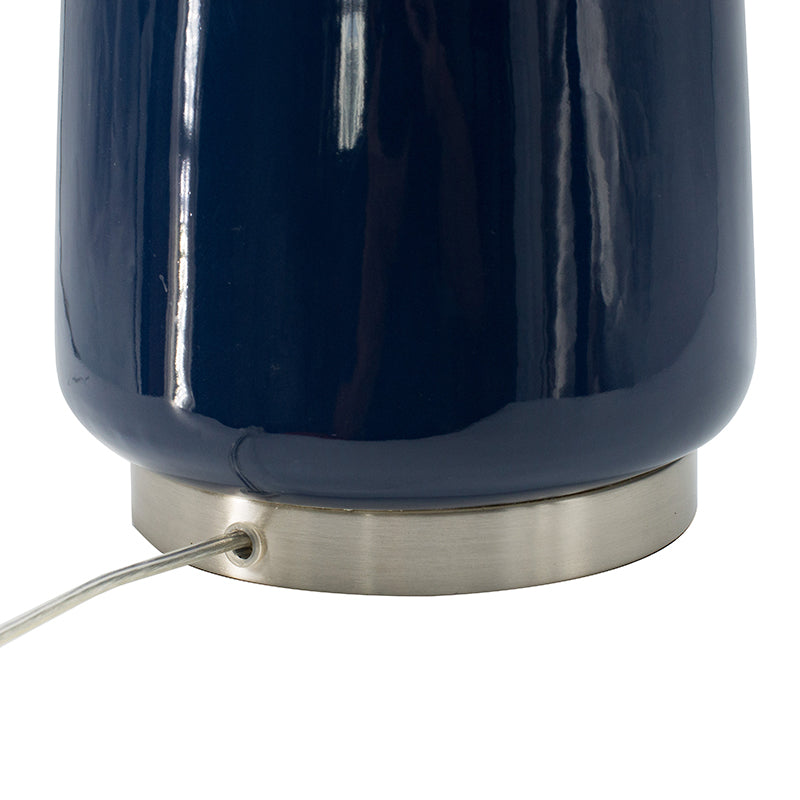 A&B Home 15" x 28" Bundle of 10 Blue Bottle Ceramic Table Lamp With White Drum Shade