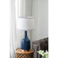 A&B Home 15" x 28" Bundle of 10 Blue Bottle Ceramic Table Lamp With White Drum Shade