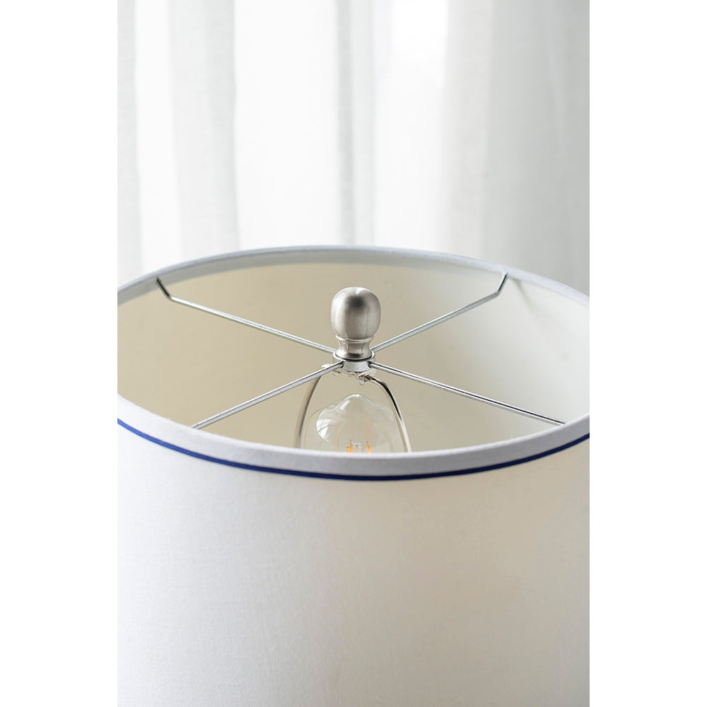 A&B Home 15" x 28" Bundle of 10 Blue Bottle Ceramic Table Lamp With White Drum Shade