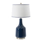 A&B Home 15" x 28" Bundle of 10 Blue Bottle Ceramic Table Lamp With White Drum Shade