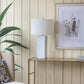A&B Home 15" x 28" Bundle of 18 White Rectangular Base With Silver Accent Table Lamp With White Drum Shade