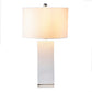 A&B Home 15" x 28" Bundle of 18 White Rectangular Base With Silver Accent Table Lamp With White Drum Shade