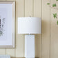 A&B Home 15" x 28" Bundle of 18 White Rectangular Base With Silver Accent Table Lamp With White Drum Shade