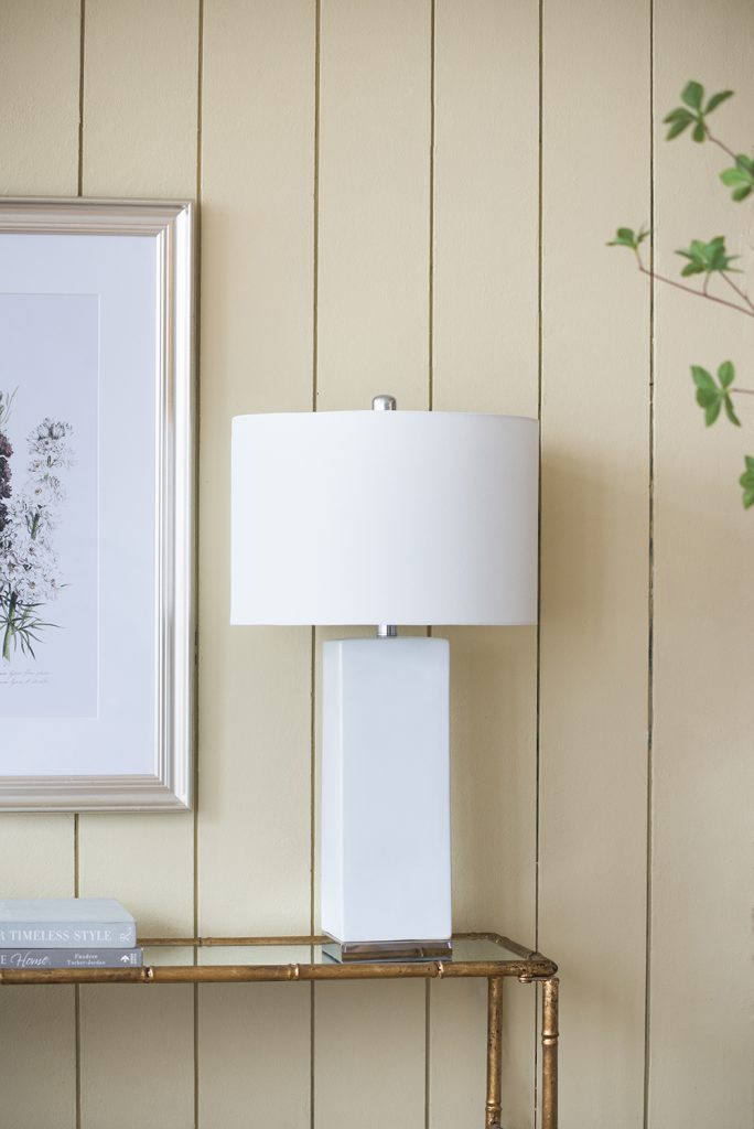 A&B Home 15" x 28" Bundle of 18 White Rectangular Base With Silver Accent Table Lamp With White Drum Shade