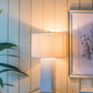 A&B Home 15" x 28" Bundle of 18 White Rectangular Base With Silver Accent Table Lamp With White Drum Shade