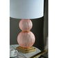 A&B Home 15" x 29" Bundle of 10 Pink Stack Globe and Brass Base Table Lamp With White Drum Shade