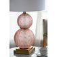 A&B Home 15" x 29" Bundle of 10 Pink Stack Globe and Brass Base Table Lamp With White Drum Shade